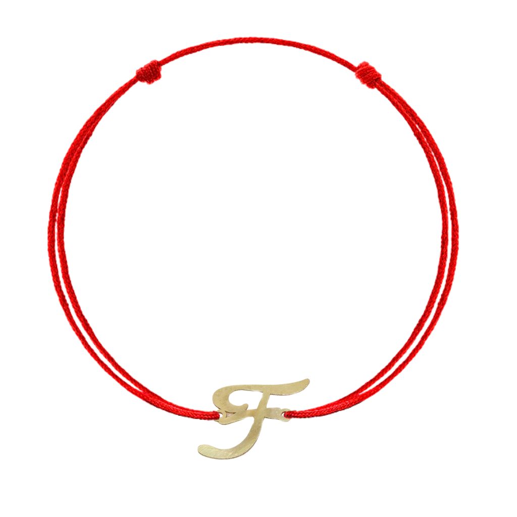Bratara Aur 14k Snur Rosu Litera F