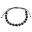 Bratara Snur Negru cu Bile de Aur 14k si Onix 6mm
