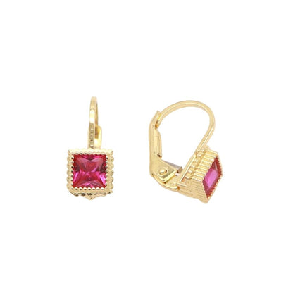 Cercei Copii Aur 14k cu Piatra Zirconia