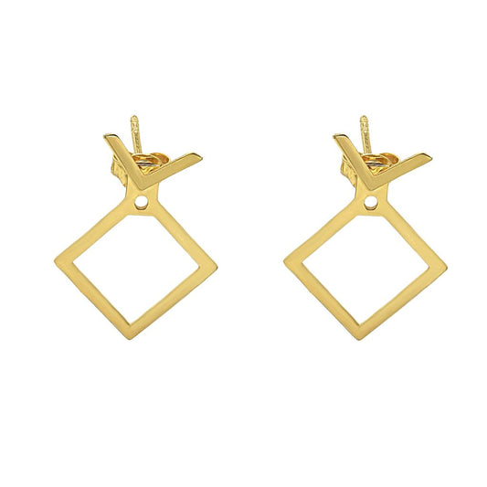 Cercei Aur 14k 3 in 1 Minimalist Square