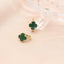 Cercei Aur 14k cu Floare Malachit 1cm