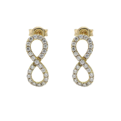 Cercei Aur 9k Infinit cu Pietre Zirconia