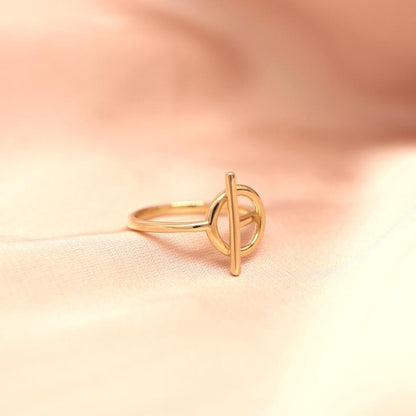 Inel Aur 14k Minimalist T-Bar
