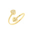 Inel Reglabil Aur 14k Double Heart cu Inimi