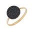 Inel Aur 14k Banut cu Pietre Negre 1cm