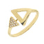 Inel Aur 14k Triunghi cu Pietre Zirconia