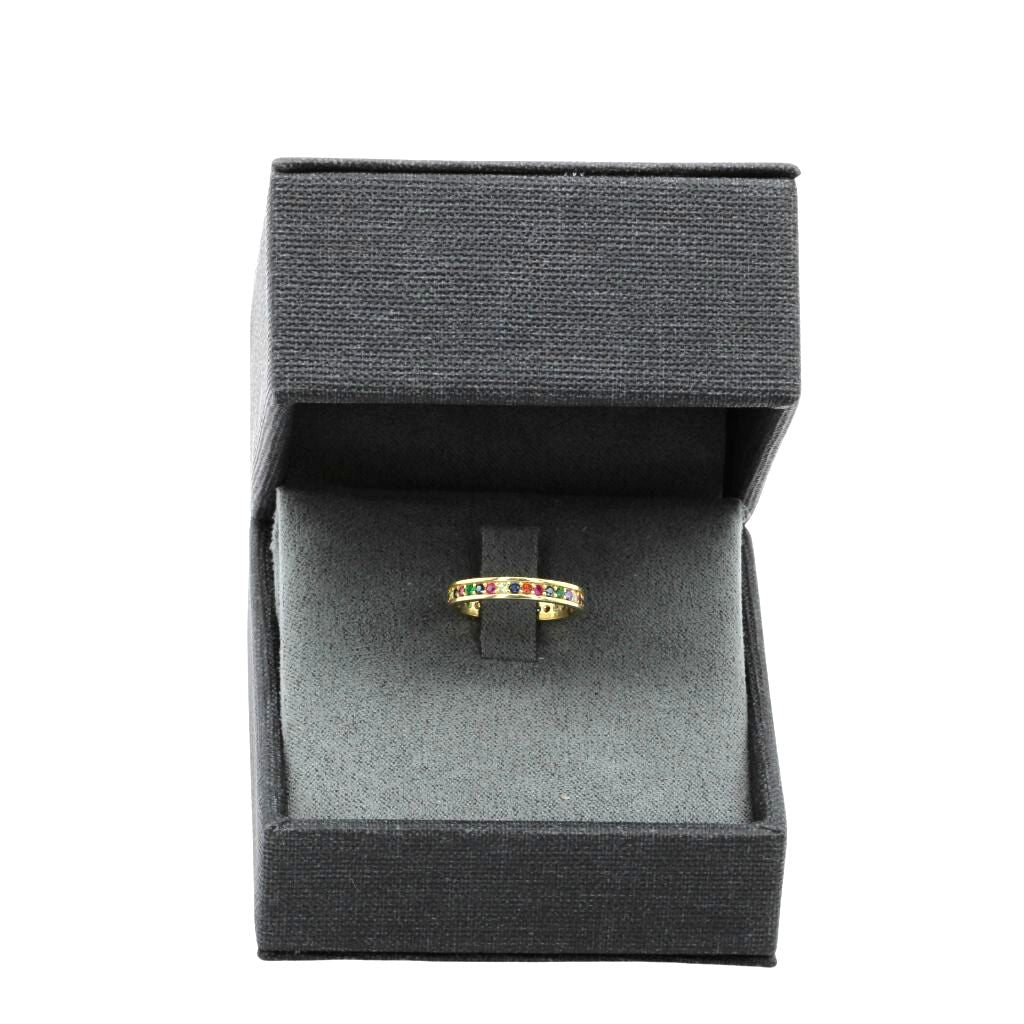 Inel Aur 14k cu Pietre Multicolore 3mm Eternity