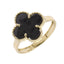 Inel Aur 14k Floare cu Onix Negru 1.3cm