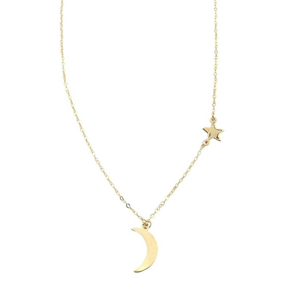 Lant Aur 14k Semiluna si Stea Starry Night