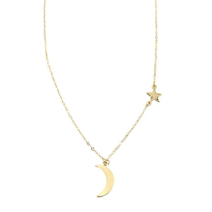 Lant Aur 14k Semiluna si Stea Starry Night