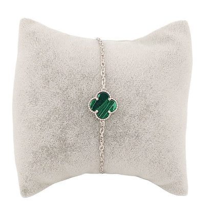 Bratara Argint Floare cu Malachit 1.3 cm