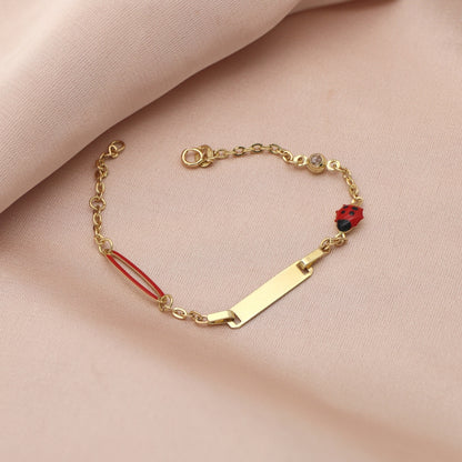 Bratara Copii Aur 14k Placuta si Buburuza