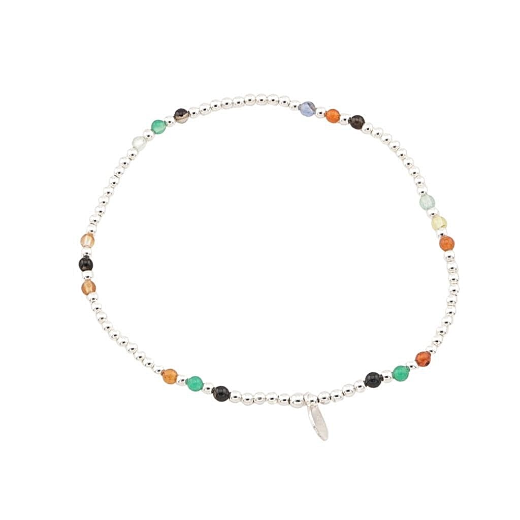 Bratara Elastica Argint cu Cristale Multicolore