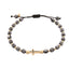 Bratara Snur Aur 14k Cruce cu Hematit Fatetat 6 mm
