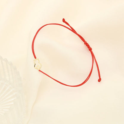 Bratara Snur Rosu Aur 14k Pisicuta