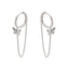 Cercei Argint Butterfly Chain Hoops
