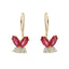 Cercei Copii Aur 14k Fluture cu Pietre Roz