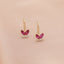 Cercei Copii Aur 14k Fluture cu Pietre Roz