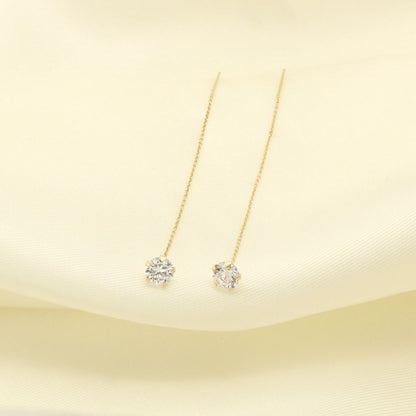 Cercei Fir Aur 14k Piatra Zirconia