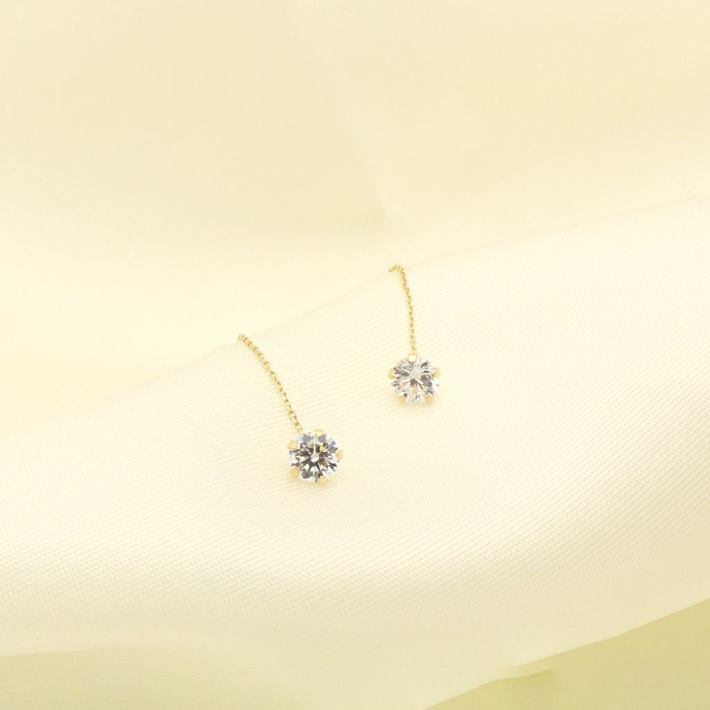 Cercei Fir Aur 14k Piatra Zirconia