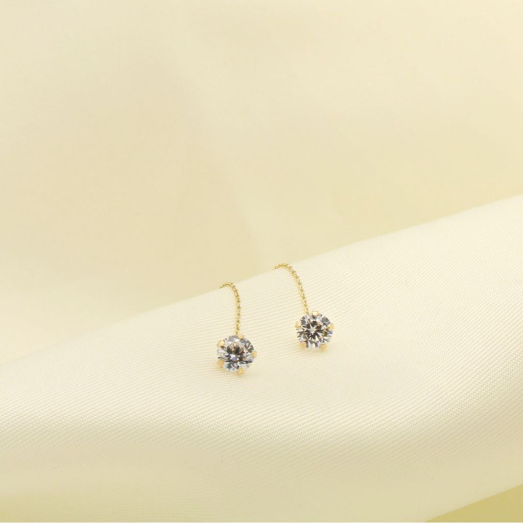 Cercei Fir Aur 14k Piatra Zirconia