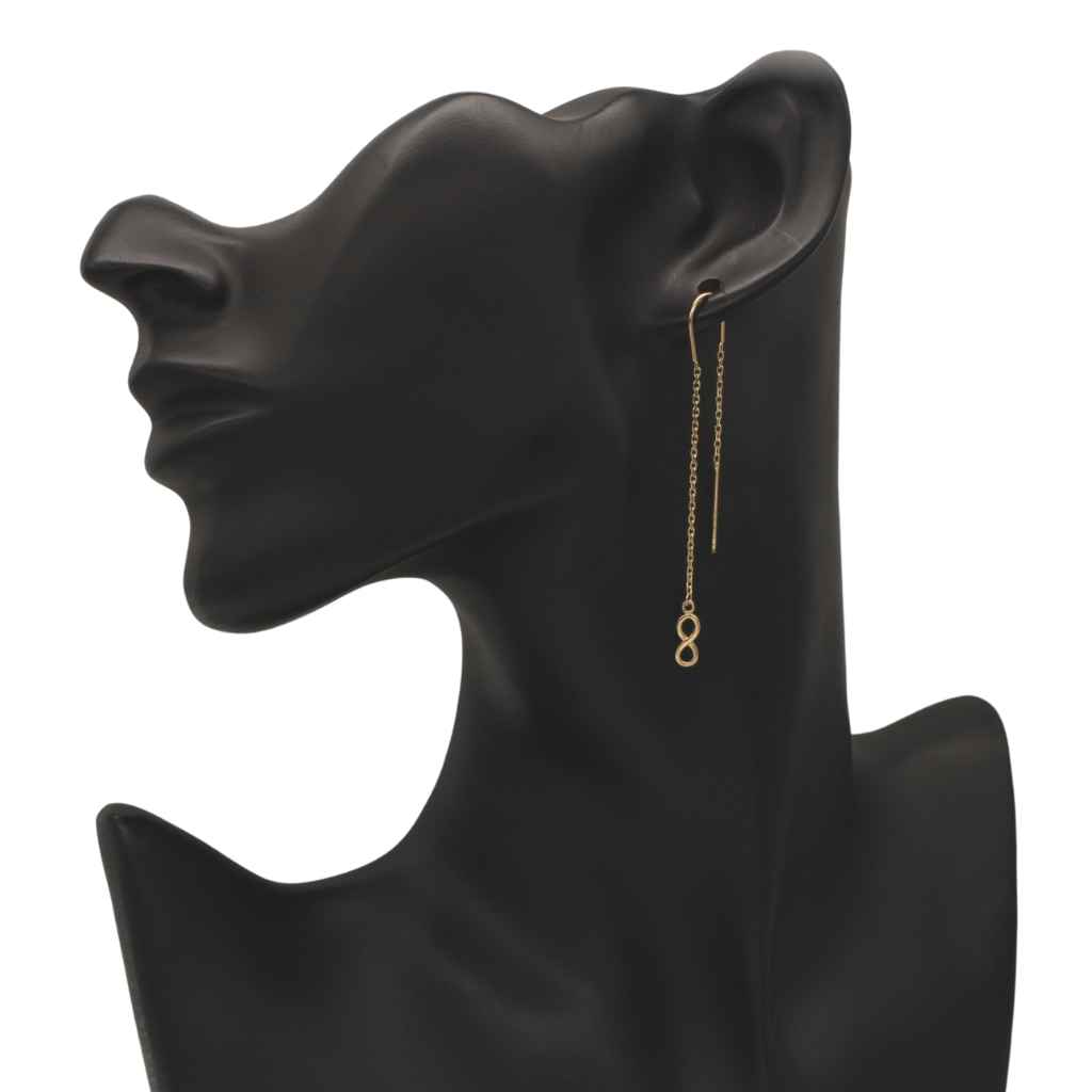 Cercei Fir Dublu Aur 14k Infinit