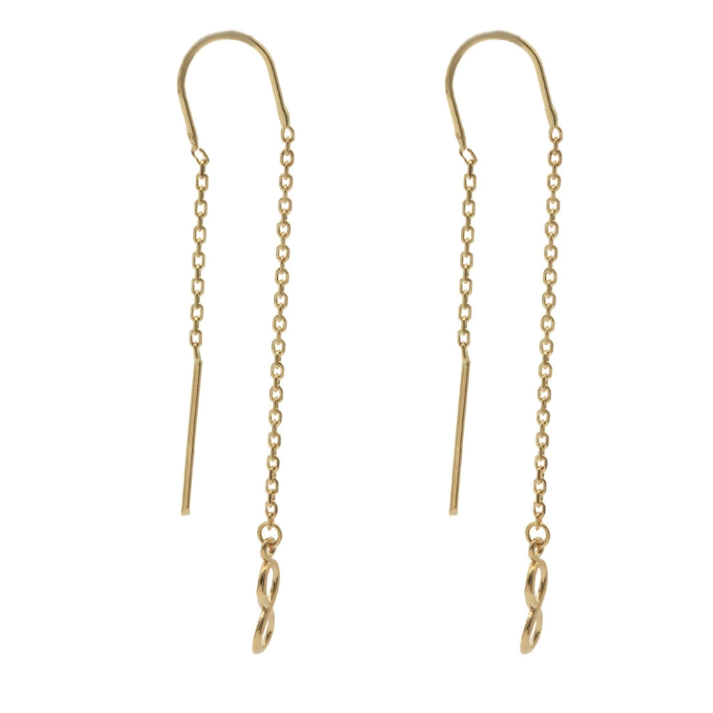 Cercei Fir Dublu Aur 14k Infinit