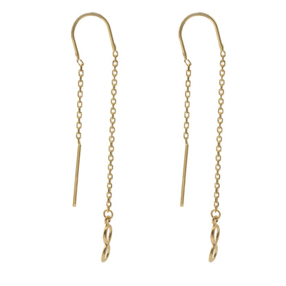 Cercei Fir Dublu Aur 14k Infinit