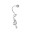 Cercel Argint Piercing Buric Inima cu Pietre Zirconia