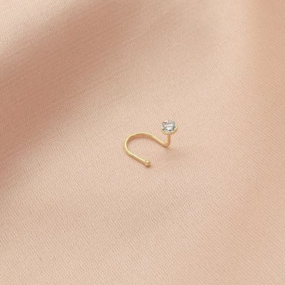 Cercel Piercing Nas de Aur 14k cu Piatra Zirconia