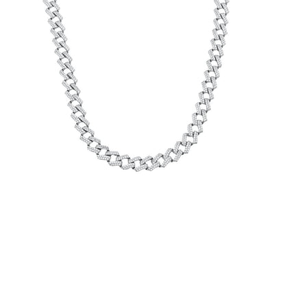 Lant Argint Cuban Link cu Pietre Zirconia