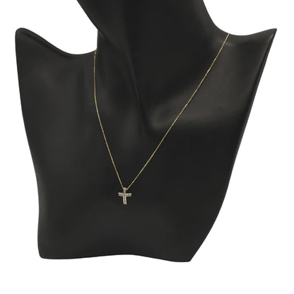 Lant Aur 14k Cruce cu Pietre Zirconia