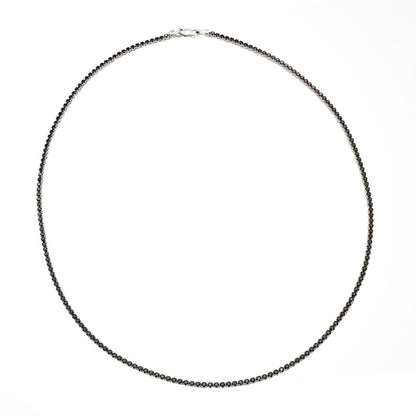 Lant Tennis Aur Alb 14k cu Pietre Negre