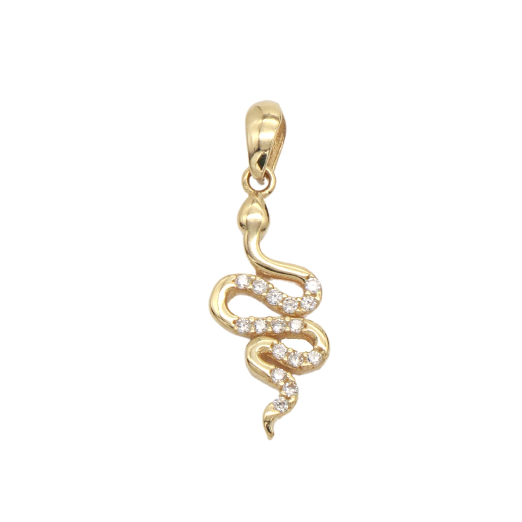 Pandantiv Aur 14k Sarpe cu Pietre Zirconia