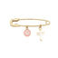 Pandantiv Tip Brosa Aur 14k Safety Pin cu Charmuri